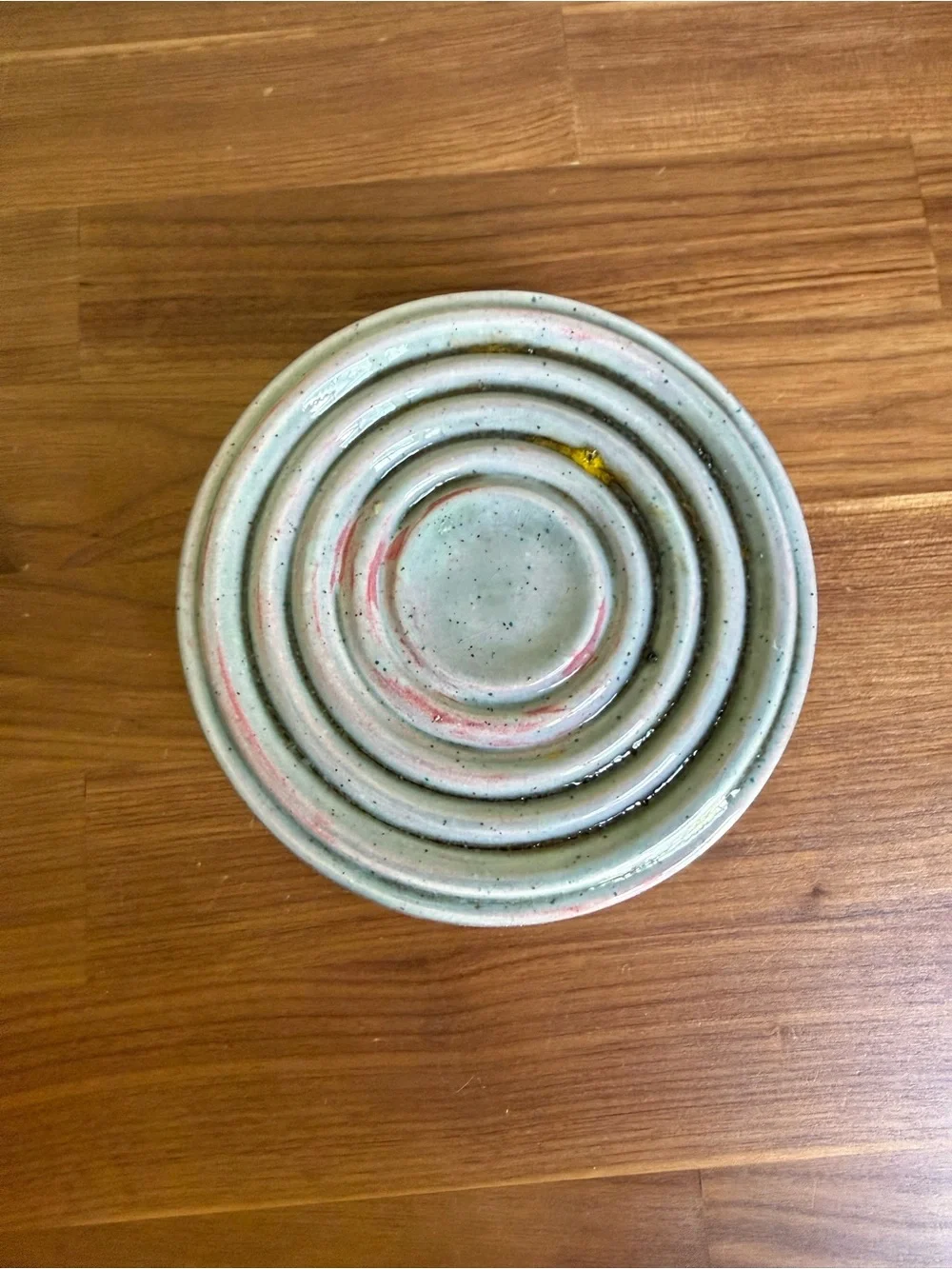 Vintage Multi-Hole Glazed Ceramic Flower Frog Stoneware